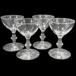 Vintage 1950s Vintage Libbey Georgian Clear Liquor Cocktail Stemware Glasses (4)